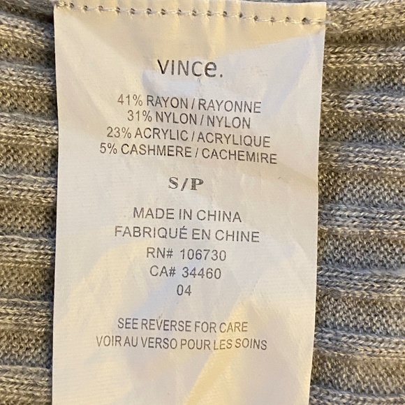 Vince Lightweight Skinny Ribbed Turtleneck Sweater in Light Grey Size Small - Picture 6 of 11